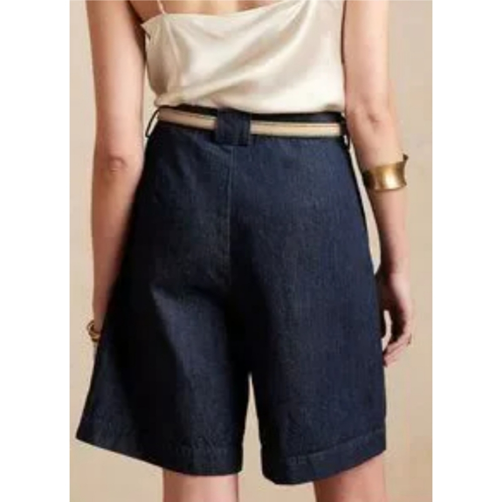 Banana Republic Piper Bermuda Shorts Womens Size 26 High Rise Dark Wash Pleated - Picture 11 of 16